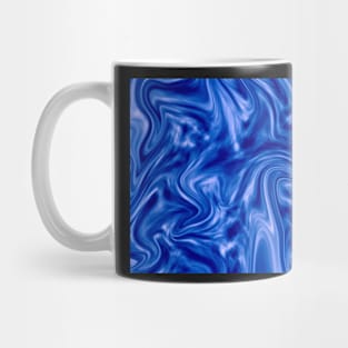 Blue Abstract Swirling Marble Pattern Mug